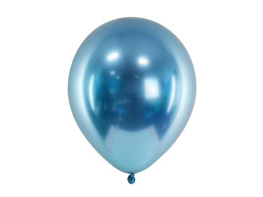 10 stk skinnende blå balloner, 30 cm