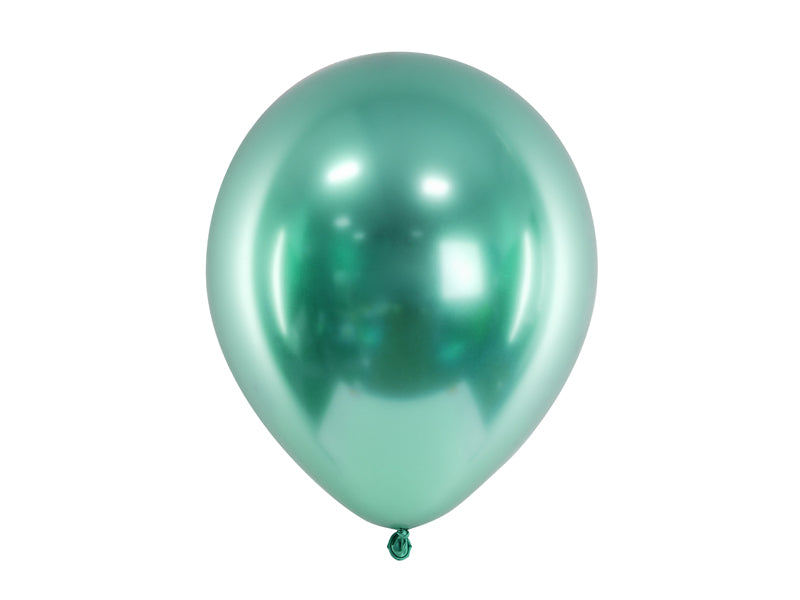10 stk skinnende grønne balloner, 30 cm