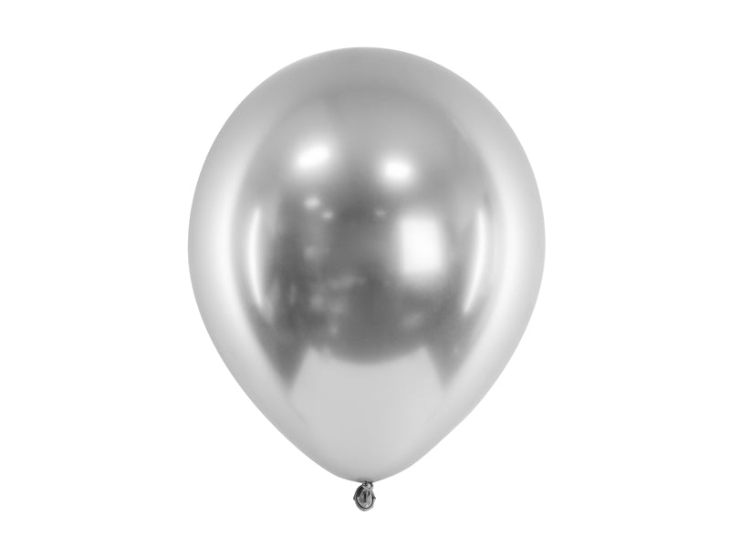 10 stk skinnende sølv balloner, 30 cm