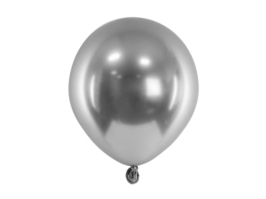 50 stk skinnende sølv balloner, 12 cm