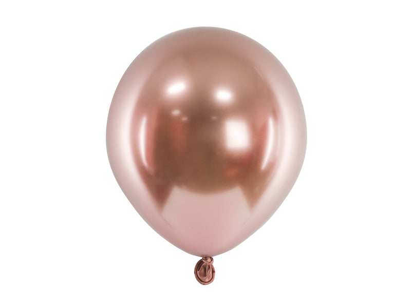 10 stk skinnende rosaguld balloner, 30 cm