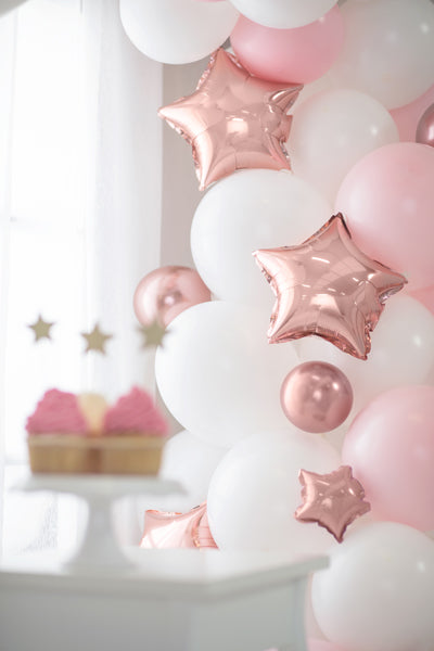 10 stk skinnende rosaguld balloner, 30 cm