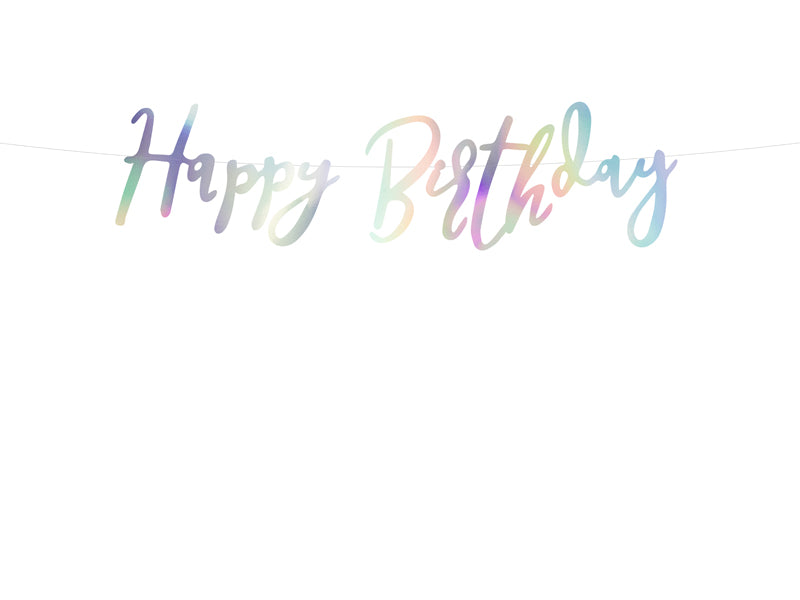 Regnbuefarvet "Happy Birthday" banner