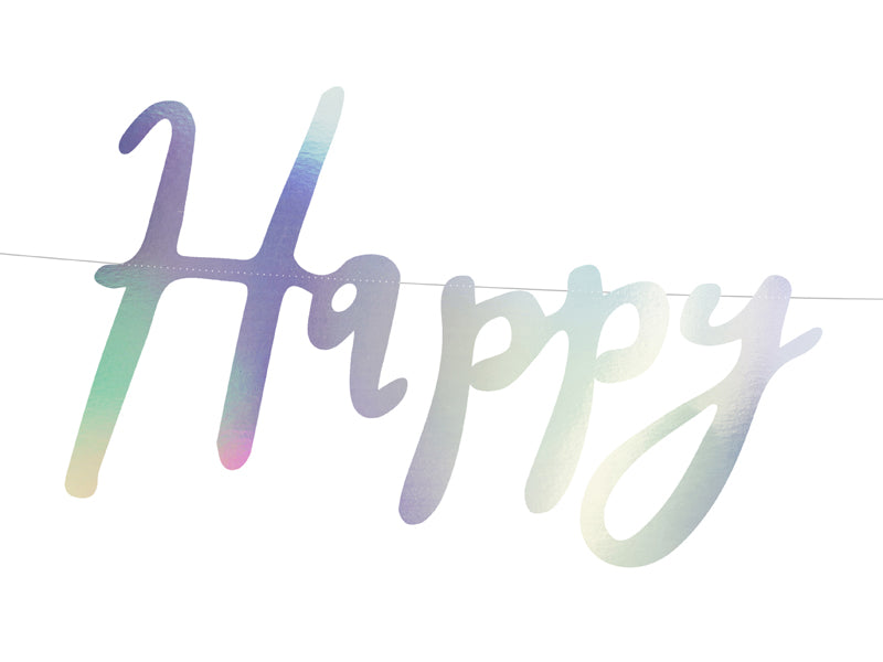 Regnbuefarvet "Happy Birthday" banner
