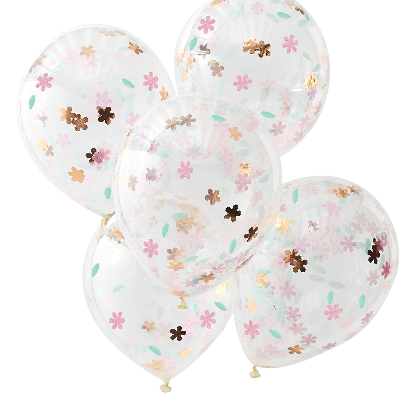 "Happy Birthday" pastel-konfetti balloner, 5 stk