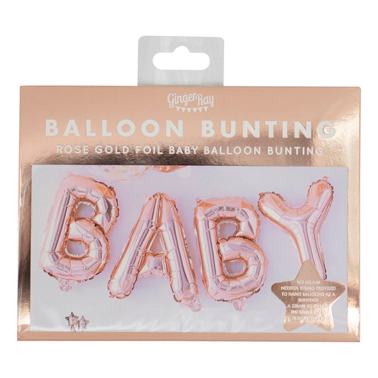 "BABY" bogstavsballoner - rosaguld