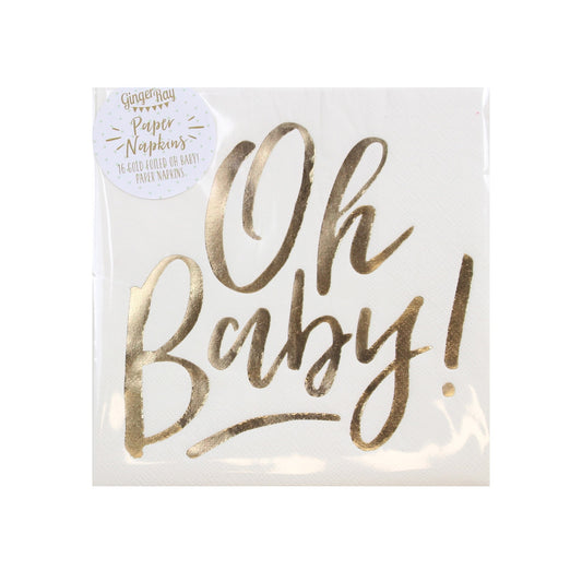 "Oh Baby" servietter- guld