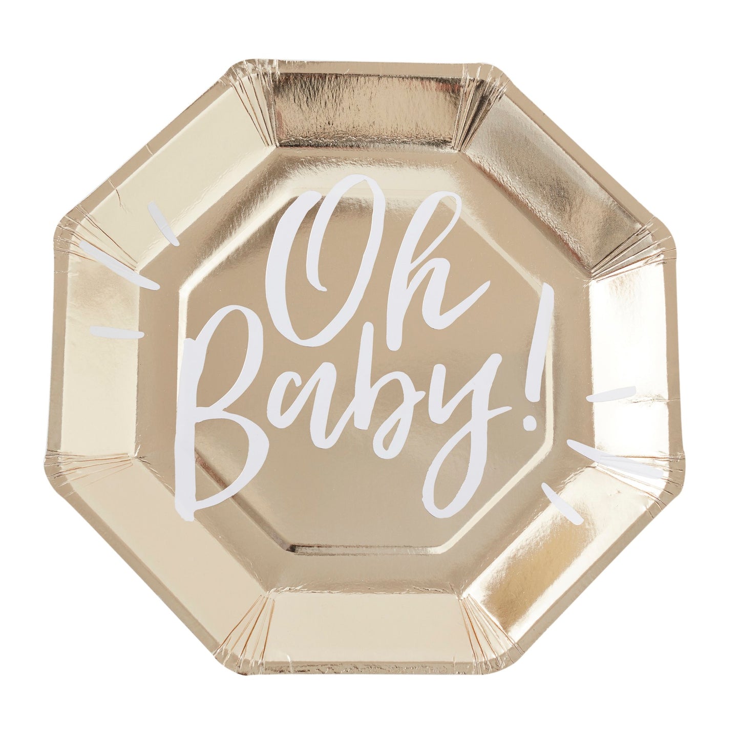 "Oh Baby" paptallerkner- guld