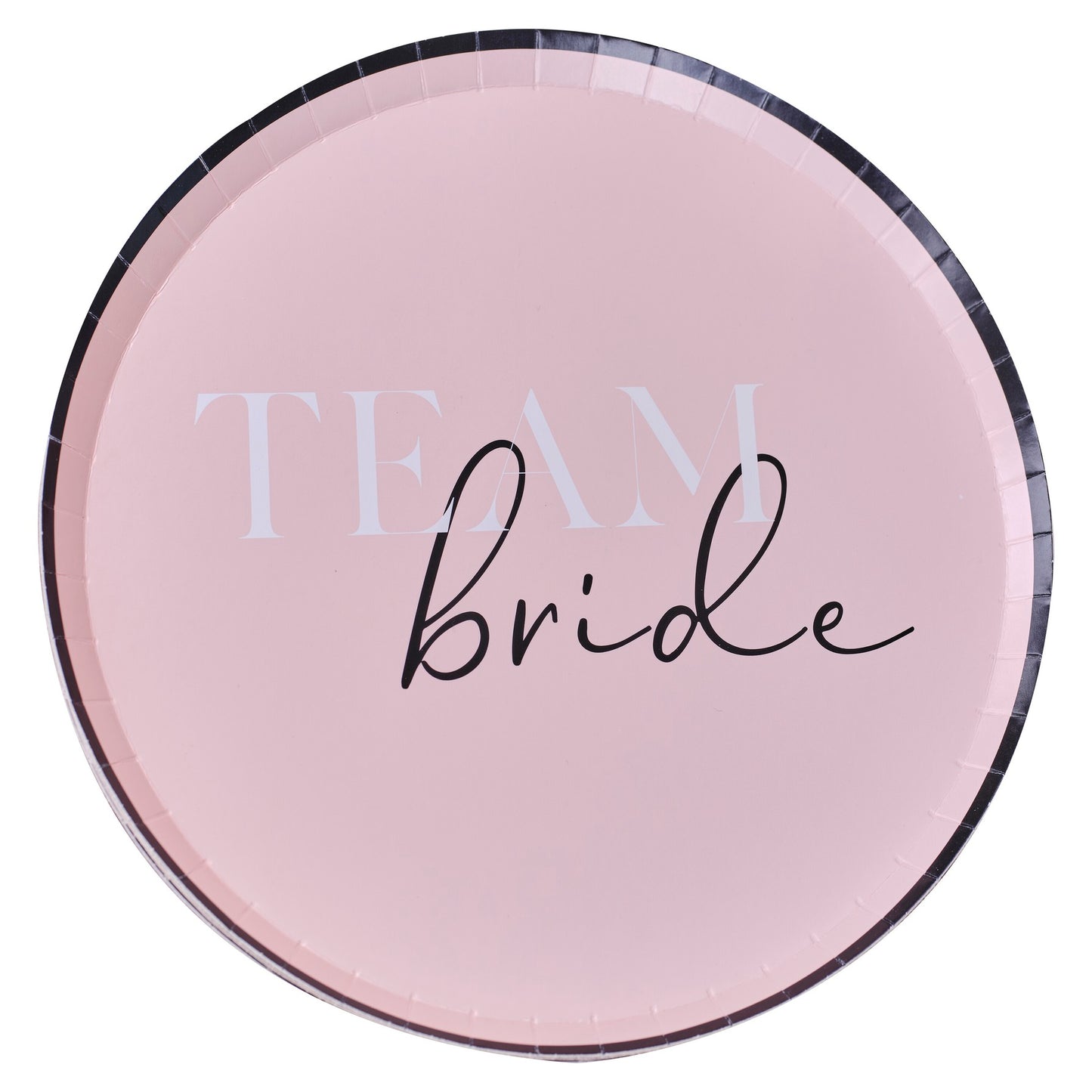 "Team Bride" paptallerkner  i lyserød